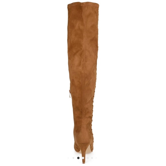 Chocolate Brown Extra Wide Calf Thigh High Boots - Picture 9 of 11